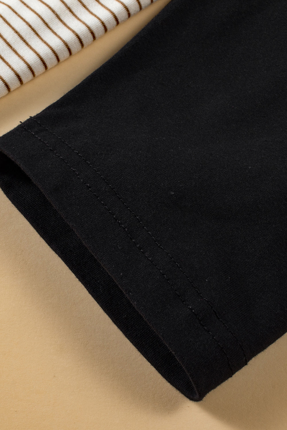 Black Striped Raglan Sleeve Buttoned Pocket Plus Size Hoodie