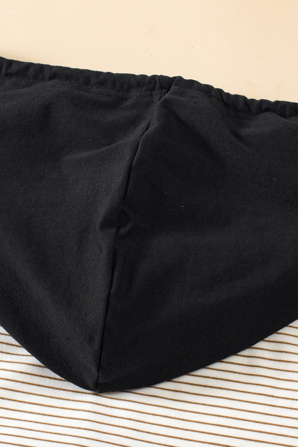 Black Striped Raglan Sleeve Buttoned Pocket Plus Size Hoodie
