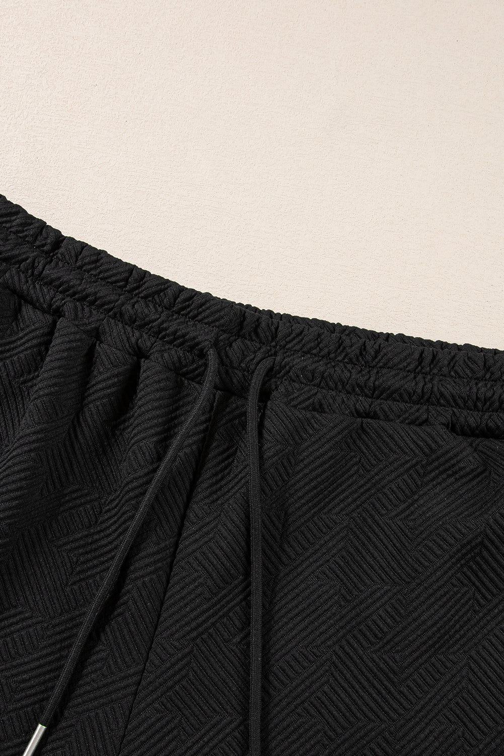 Black Plus Ruffled Sleeve Quarter Zip Top Wide Leg Pants Set