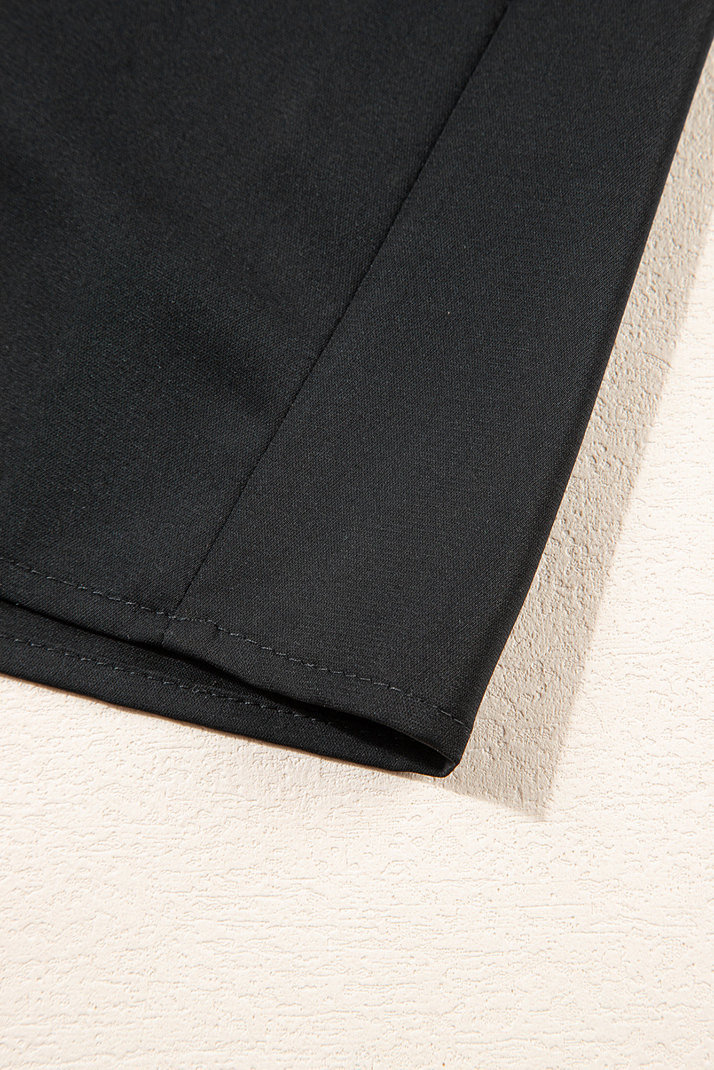 Black Plus Size Tie Cuffs V Neck Shirt Dress