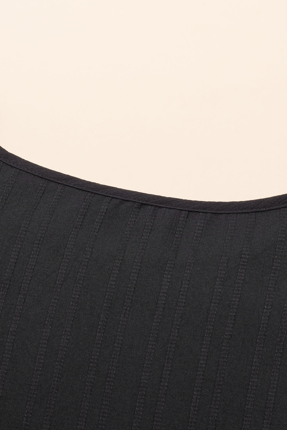 Black Ruffled Sleeve Rib Textured Plus Size Shift Dress